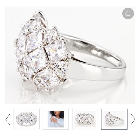 BELLA LUCE  White Cubic Zirconia Rhodium Over Sterling Silver Ring 7.77c… - Picture 3 of 7